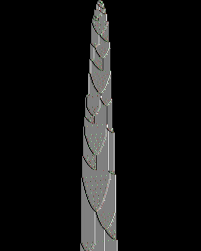 space-time diagram from the blank tape, steps 0 to 10,000