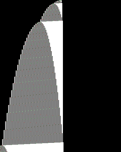 space-time diagram from the blank tape, steps 0 to 10,000