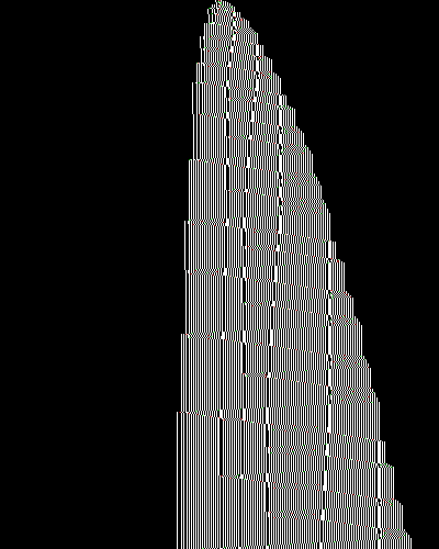 space-time diagram from the blank tape, steps 0 to 10,000