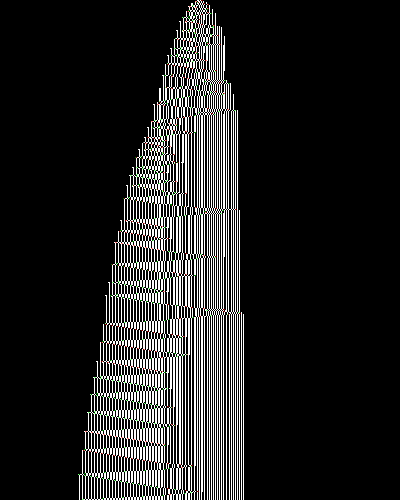 space-time diagram from the blank tape, steps 0 to 10,000