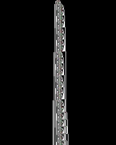 space-time diagram from the blank tape, steps 0 to 10,000