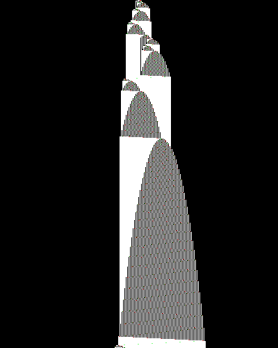 space-time diagram from the blank tape, steps 0 to 10,000