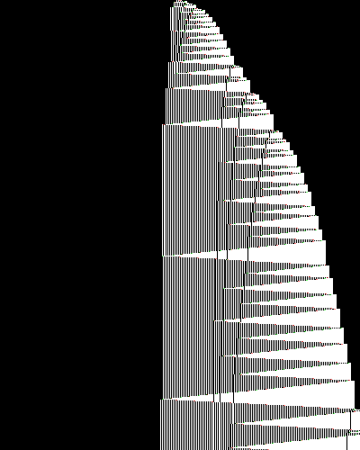 space-time diagram from the blank tape, steps 0 to 10,000
