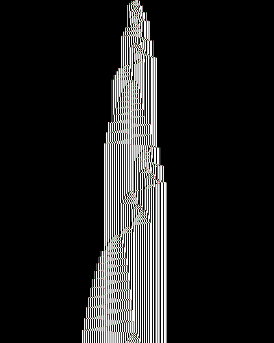 space-time diagram from the blank tape, steps 0 to 10,000