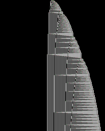 space-time diagram from the blank tape, steps 0 to 10,000