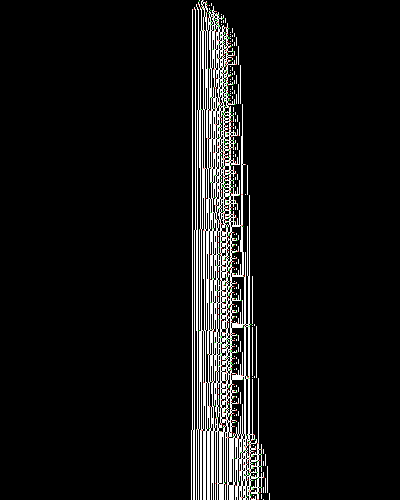 space-time diagram from the blank tape, steps 0 to 10,000