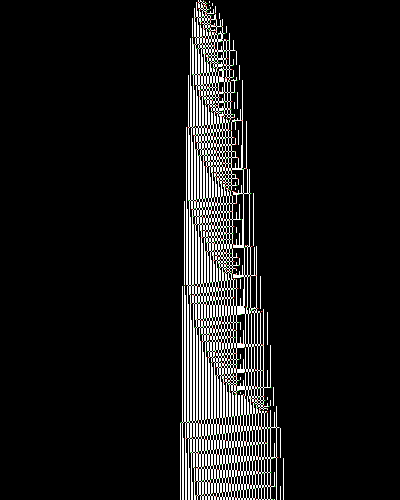space-time diagram from the blank tape, steps 0 to 10,000