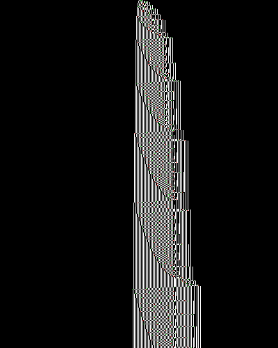 space-time diagram from the blank tape, steps 0 to 10,000