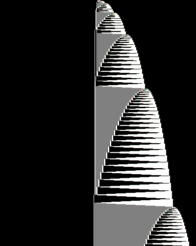 space-time diagram from the blank tape, steps 0 to 10,000