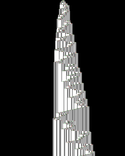 space-time diagram from the blank tape, steps 0 to 10,000