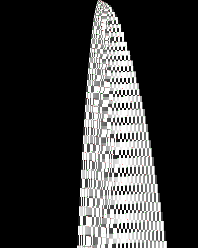 space-time diagram from the blank tape, steps 0 to 10,000