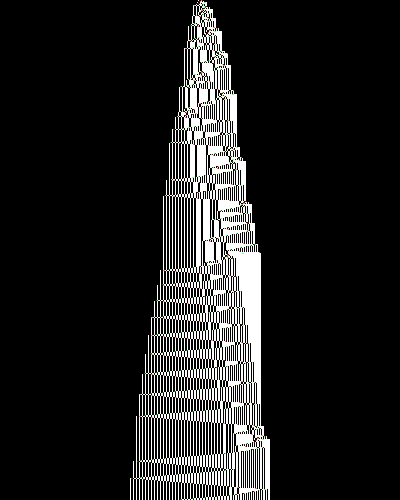 space-time diagram from the blank tape, steps 0 to 10,000