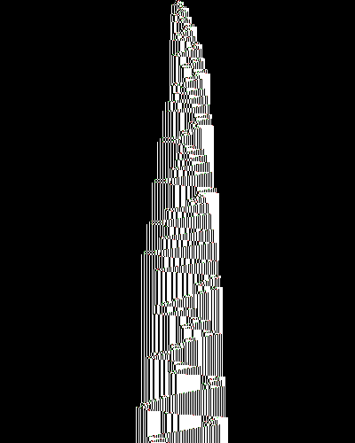space-time diagram from the blank tape, steps 0 to 10,000
