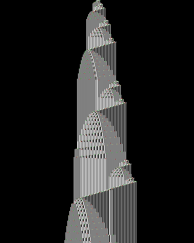 space-time diagram from the blank tape, steps 0 to 10,000
