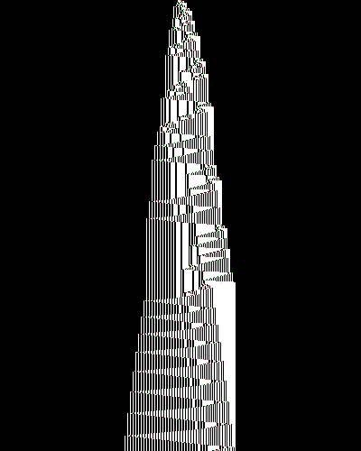 space-time diagram from the blank tape, steps 0 to 10,000