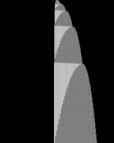 space-time diagram from the blank tape, steps 0 to 10,000