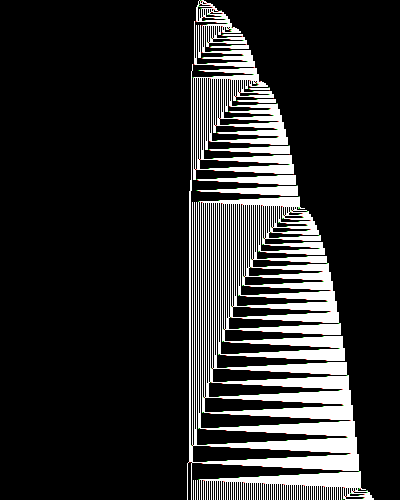 space-time diagram from the blank tape, steps 0 to 10,000
