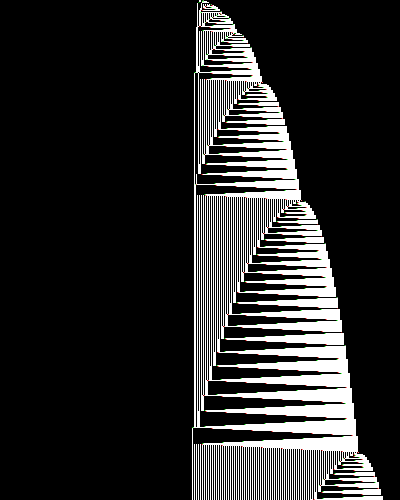 space-time diagram from the blank tape, steps 0 to 10,000