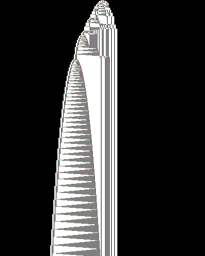 space-time diagram from the blank tape, steps 0 to 10,000