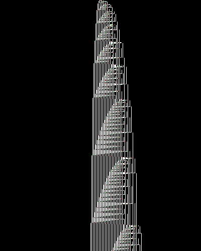 space-time diagram from the blank tape, steps 0 to 10,000