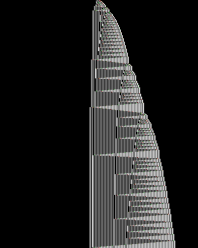 space-time diagram from the blank tape, steps 0 to 10,000