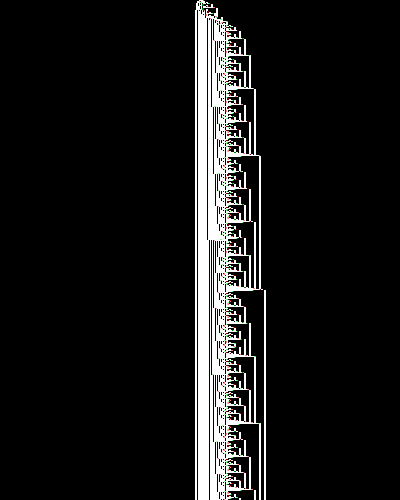 space-time diagram from the blank tape, steps 0 to 10,000