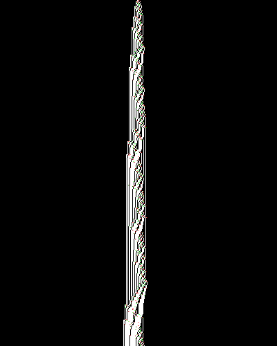 space-time diagram from the blank tape, steps 0 to 10,000