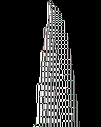 space-time diagram from the blank tape, steps 0 to 10,000