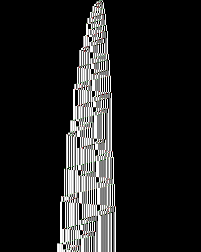 space-time diagram from the blank tape, steps 0 to 10,000