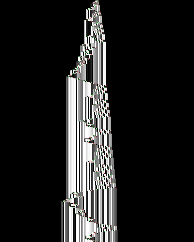 space-time diagram from the blank tape, steps 0 to 10,000