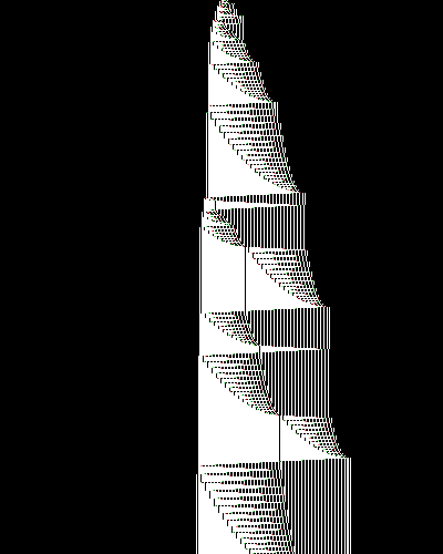 space-time diagram from the blank tape, steps 0 to 10,000