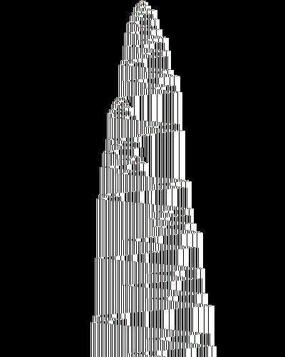space-time diagram from the blank tape, steps 0 to 10,000