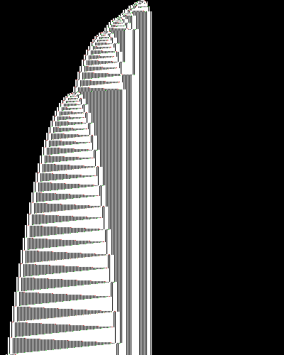 space-time diagram from the blank tape, steps 0 to 10,000