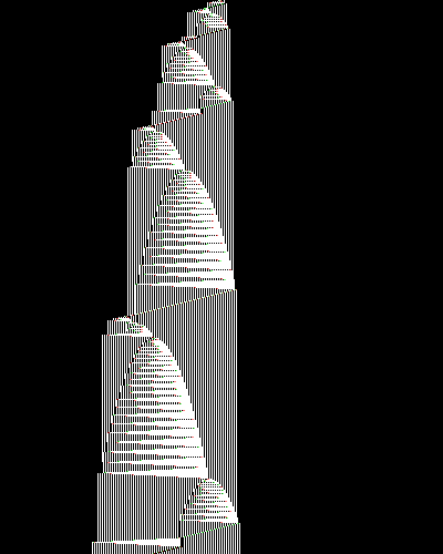 space-time diagram from the blank tape, steps 0 to 10,000