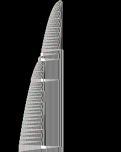 space-time diagram from the blank tape, steps 0 to 10,000