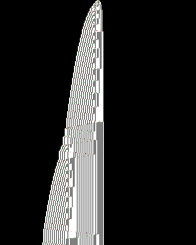 space-time diagram from the blank tape, steps 0 to 10,000