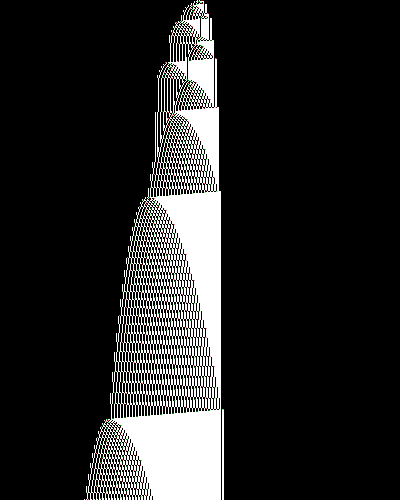 space-time diagram from the blank tape, steps 0 to 10,000