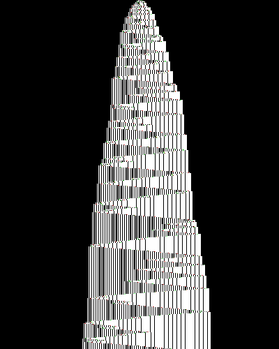 space-time diagram from the blank tape, steps 0 to 10,000