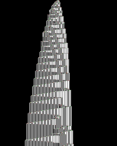 space-time diagram from the blank tape, steps 0 to 10,000