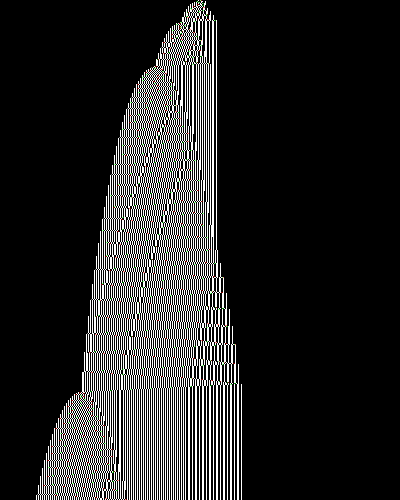 space-time diagram from the blank tape, steps 0 to 10,000