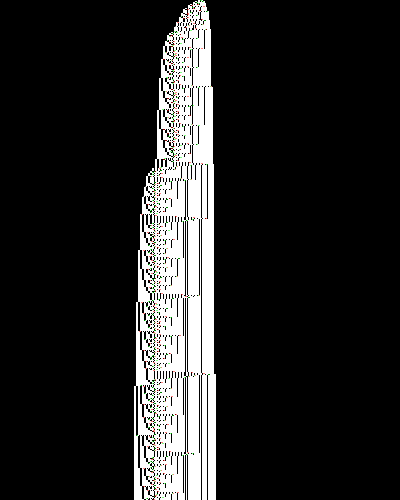 space-time diagram from the blank tape, steps 0 to 10,000