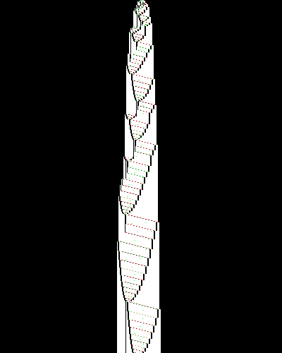 space-time diagram from the blank tape, steps 0 to 10,000