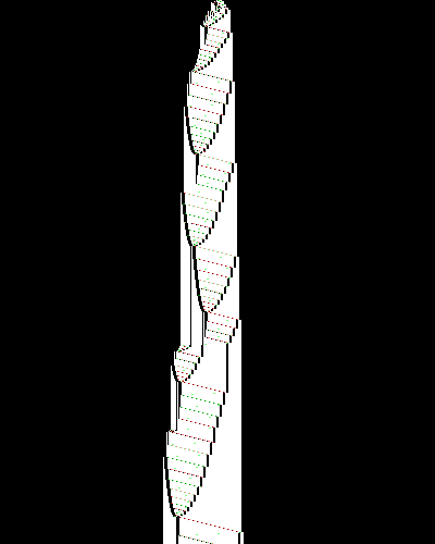 space-time diagram from the blank tape, steps 0 to 10,000