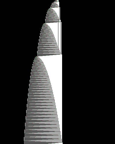space-time diagram from the blank tape, steps 0 to 10,000