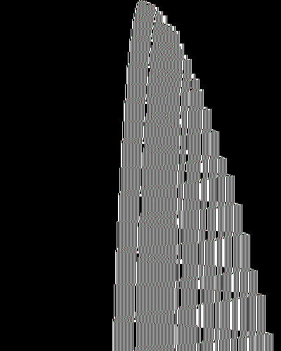space-time diagram from the blank tape, steps 0 to 10,000