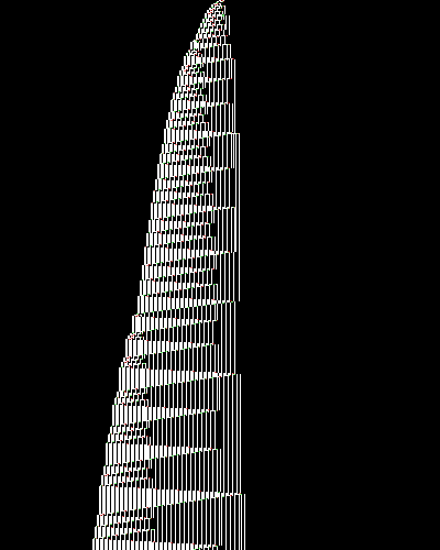 space-time diagram from the blank tape, steps 0 to 10,000