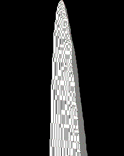 space-time diagram from the blank tape, steps 0 to 10,000