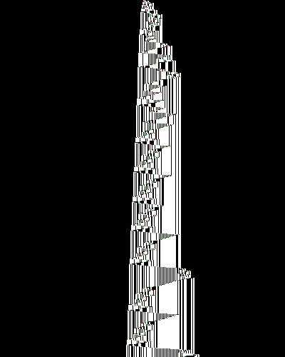 space-time diagram from the blank tape, steps 0 to 10,000