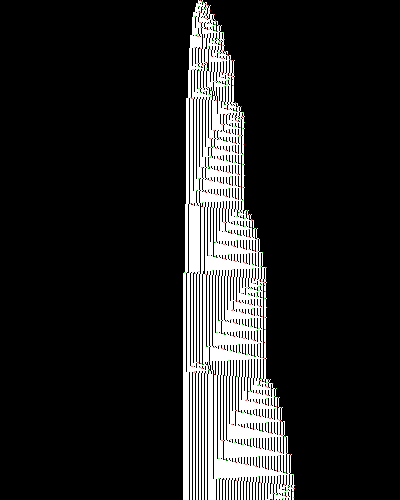 space-time diagram from the blank tape, steps 0 to 10,000
