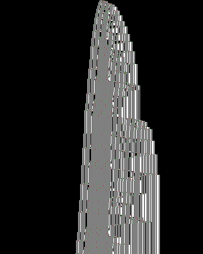 space-time diagram from the blank tape, steps 0 to 10,000